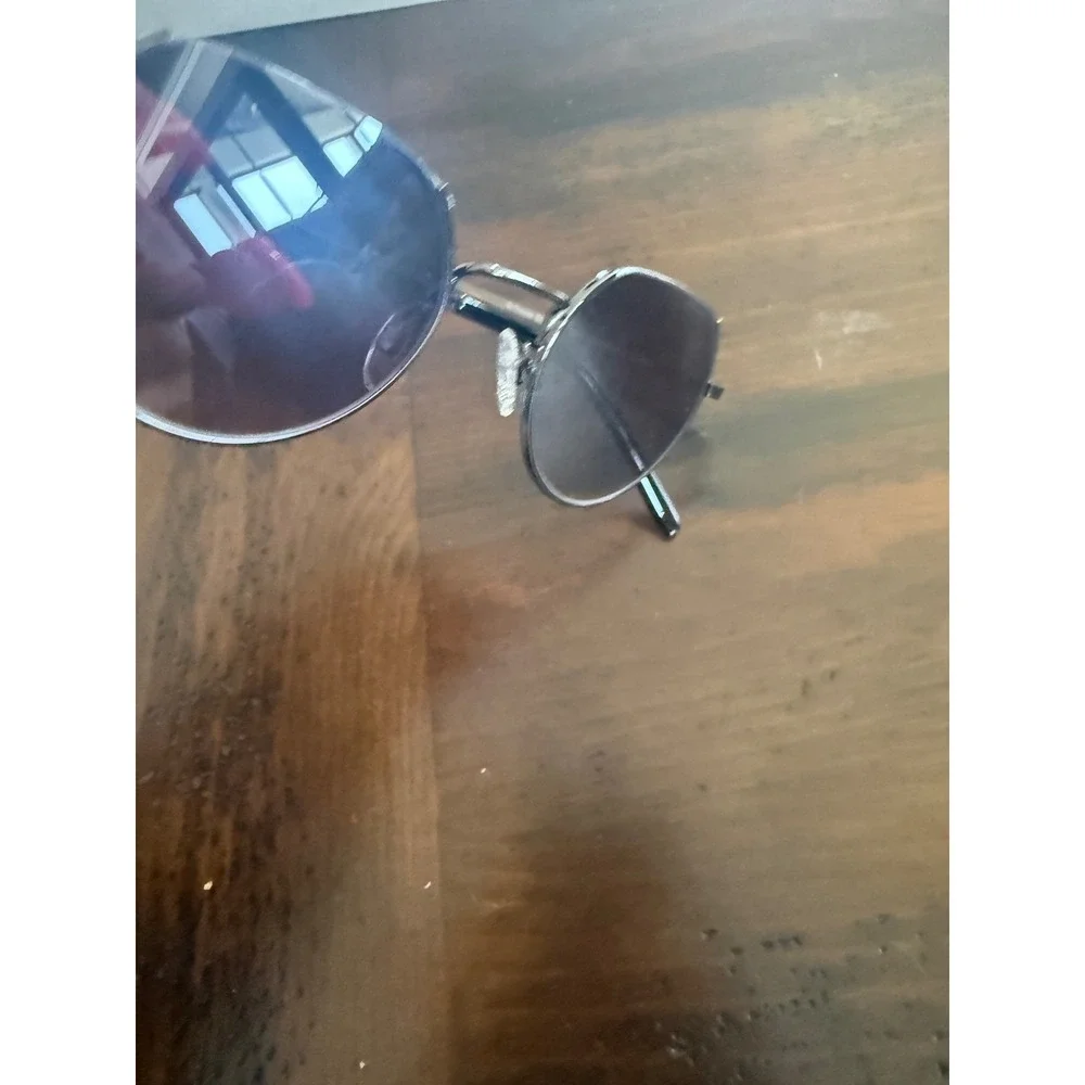 Carolina Lemke Berlin St. Tropez CL6609-5 Gunmetal Geometric Round Sunglasses